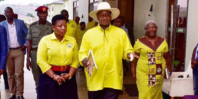 President Museveni with NRM Secretary General Kasule Lumumba. Ruling National Resistance Movement (NRM) Central Executive Committee (CEC) has released its revised electoral road map for party primaries.