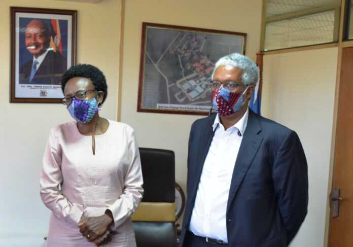Health Minister Dr Ruth Aceng and WHO Representative to Uganda Yonas Tegegn Woldermariam