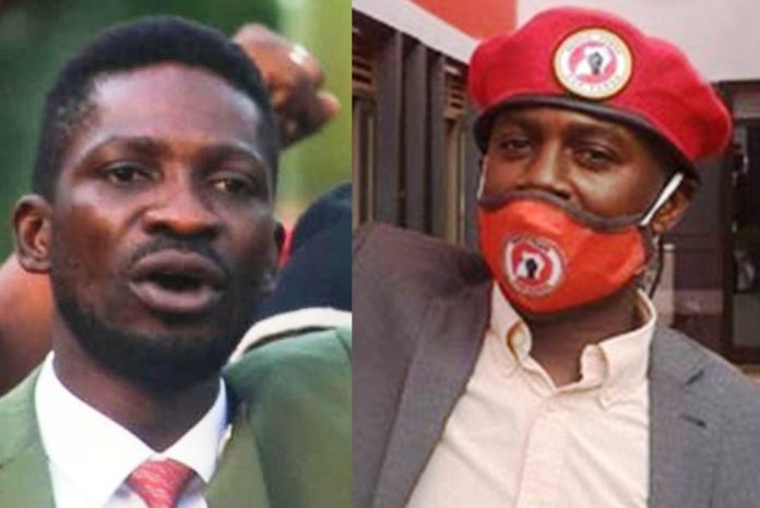 Bobi Wine and Andrew Mwenda of the NUP party.