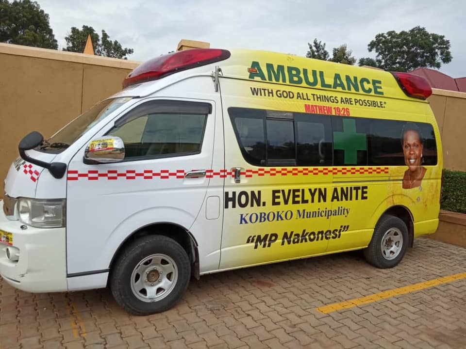 One of the ambulances Minister Evelyn Anite donated to Koboko Municipality