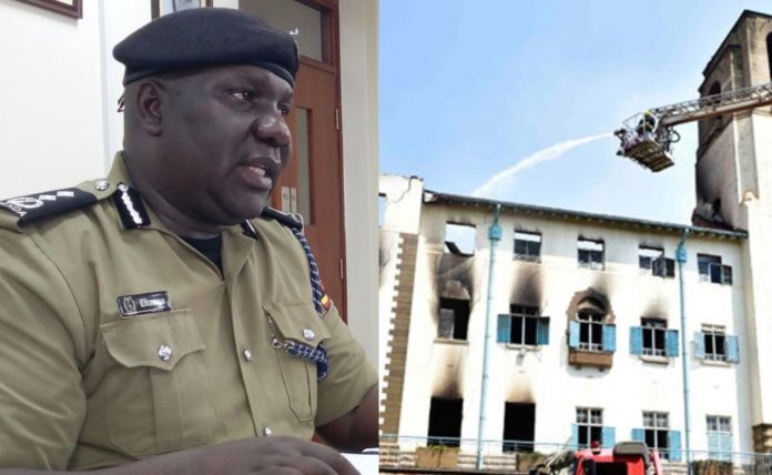 Enanga and Makerere University burnt main building