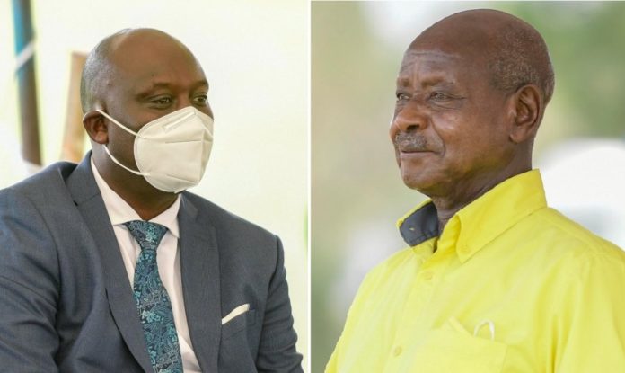 President Yoweri Museveni and his brother Godfrey Aine Kaguta Sodo, who is contesting with minister Sam Kutesa's daughter for Mawogola North MP seat. Museveni said his 