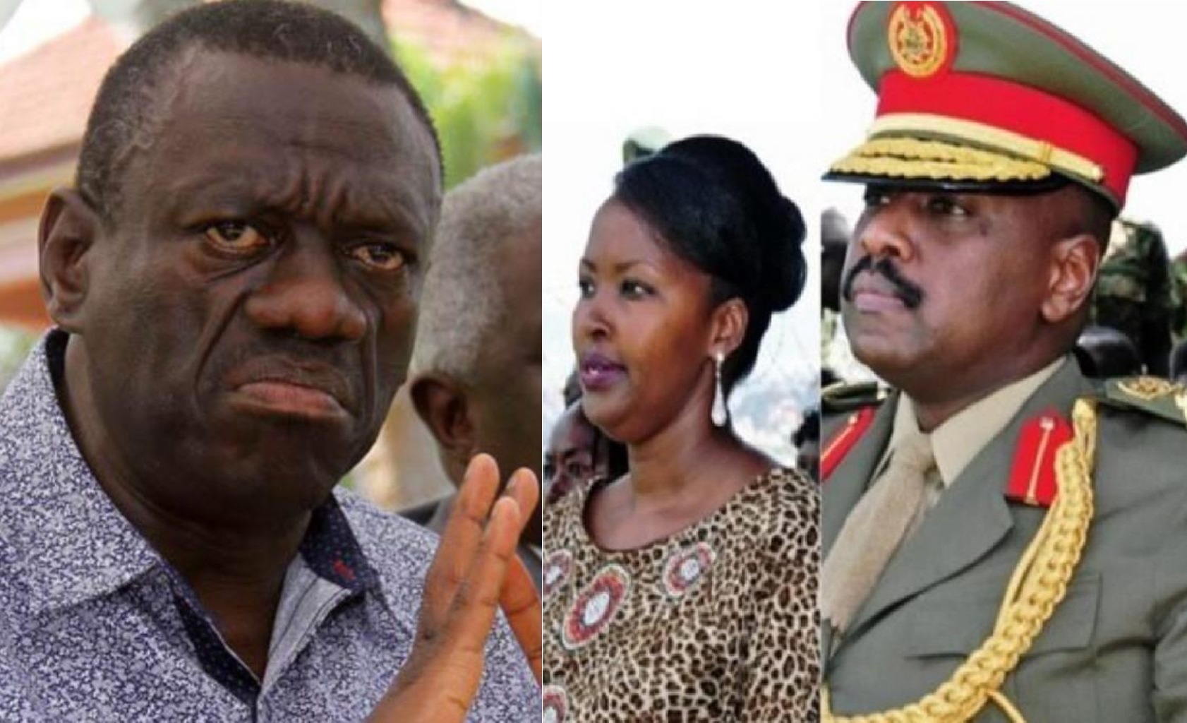 Besigye, Charlotte and Muhoozi Kainerugaba. Courtesy Photos