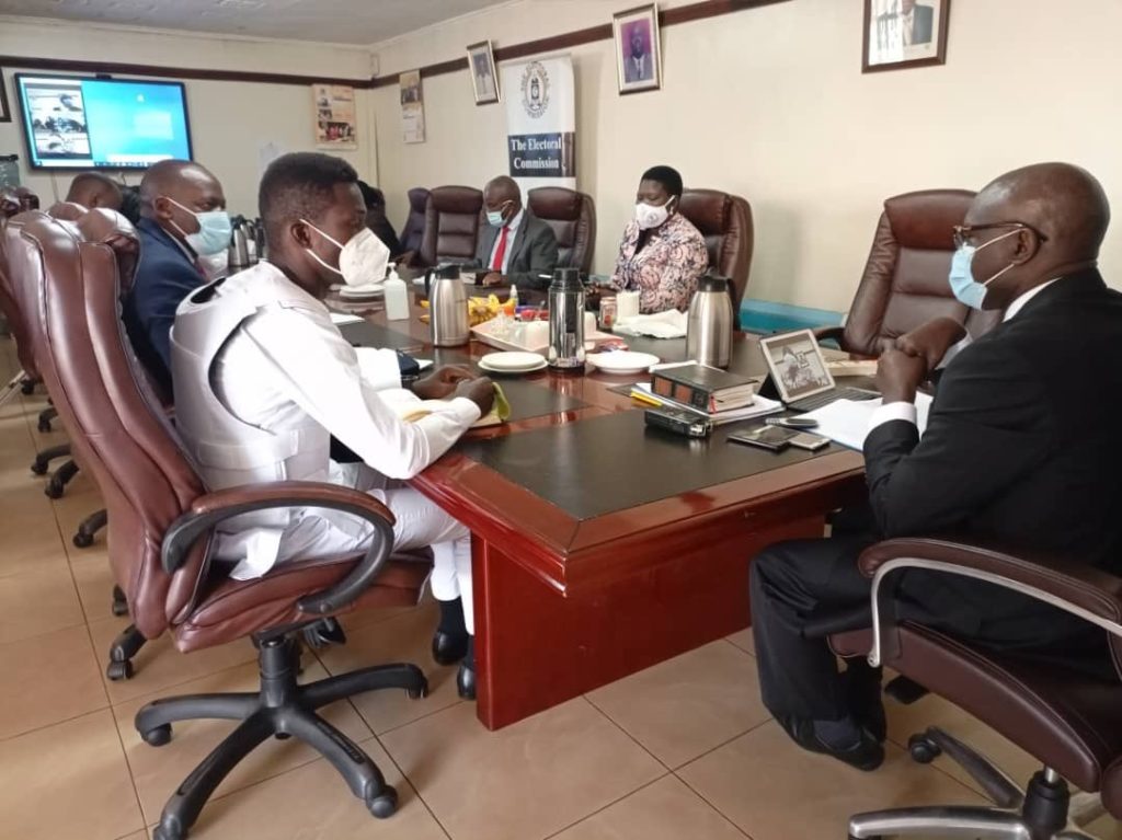 Bobi Wine wears bulletproof vest during meeting with EC.