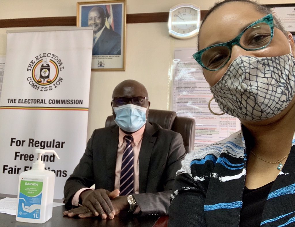 EC chairperson Justice Simon Mugenyi Byabakama has met US ambassador to Uganda Natalie E Brown