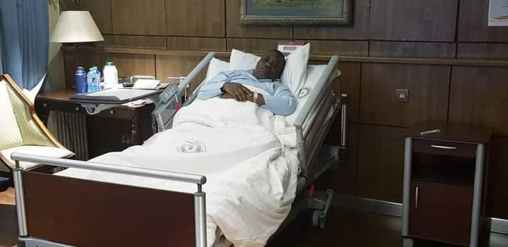 Lord mayor Erias Lukwago in a Nairobi Hospital. 