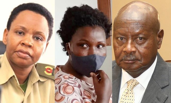 Lt Col Edith Nakalema, Caroline Kembabazi and Gen Yoweri Kaguta Tibuhaburwa Museveni