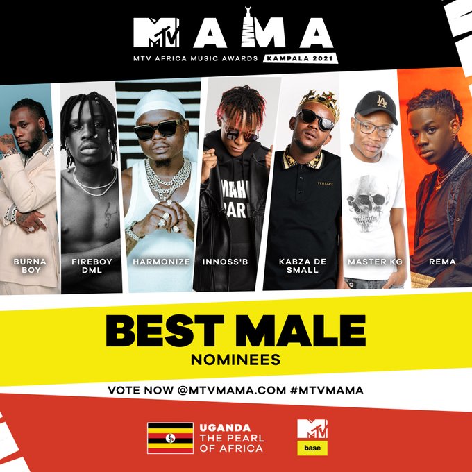 MTV MAMAs 2021 male artist of the year nominees