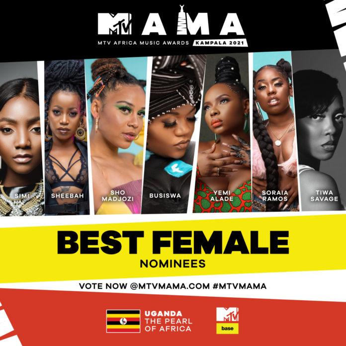 Nominees for 2021 MTV MAMA best female category.