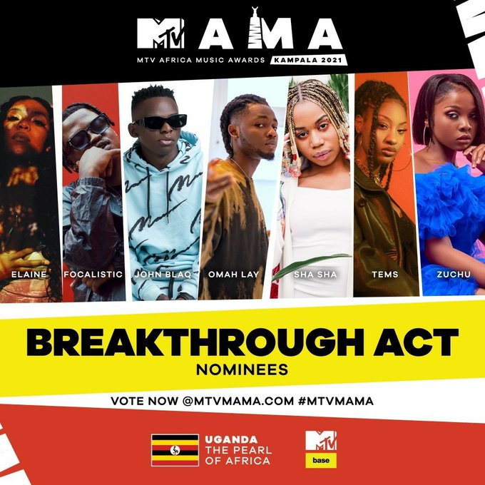 Nominees for 2021 MTV MAMAs 2021 Breakthrough Act
