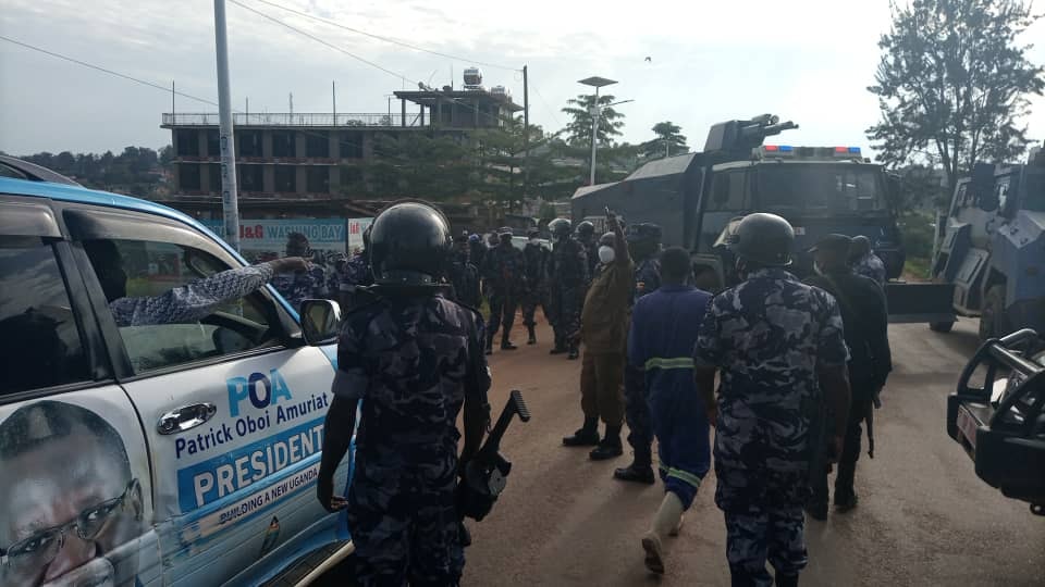 Police in Mbarara had sought to block Amuriat from leaving Rays Hotel