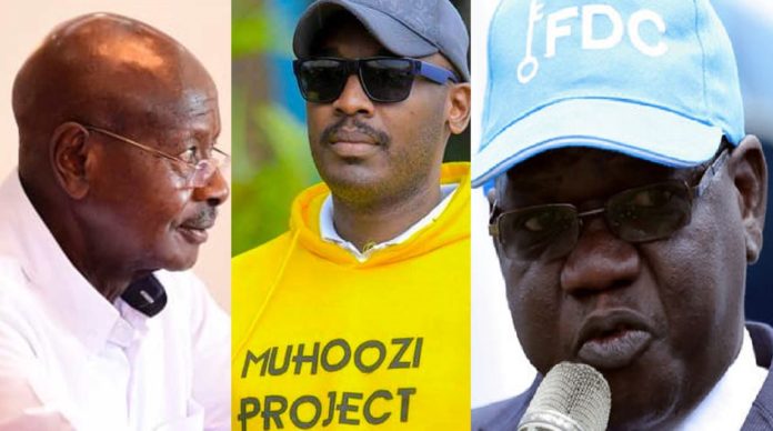 President Museveni, first son Lt Gen Muhoozi Kainerugaba and FDC presidential candidate Patrick Oboi Amuriat (POA). Main opposition Forum for Democratic Change (FDC) Patrick Oboi Amuriat (POA) has said the recent return of first son Lt Gen Muhoozi Kainerugaba to the Special Forces Command (SFC) is part of an attempt by his father Yoweri Kaguta Tibuhaburwa Museveni to stage a palace coup and have him take over as president.