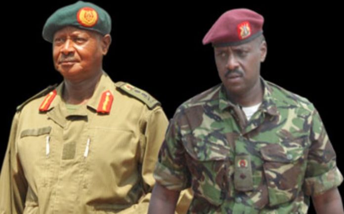 President Museveni and first son Lt Gen Muhoozi Kainerugaba. First son and Special Forces Command (SFC) head Lt Gen Muhoozi Kainerugaba has urged fellow soldiers to fight to defend Uganda.