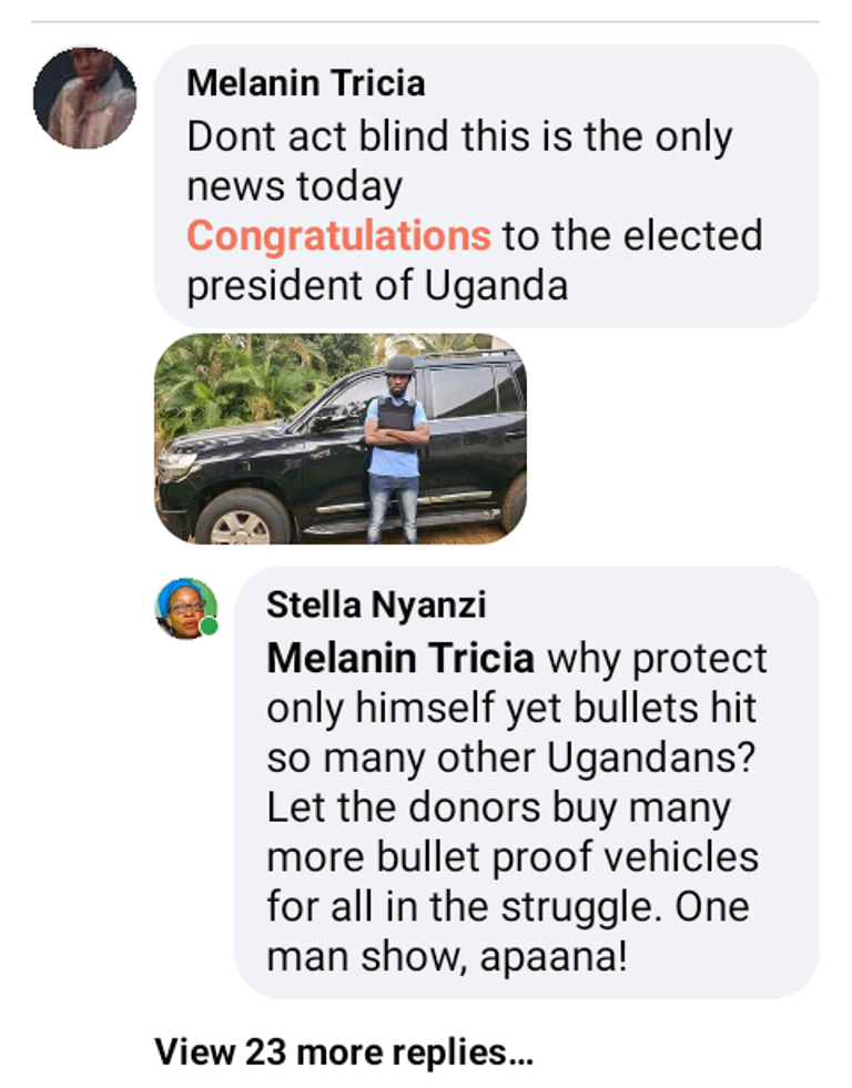 Stella Nyanzi asks why donors only bough bullet proof car to protect Bobi Wine and not other activists in the 'struggle'