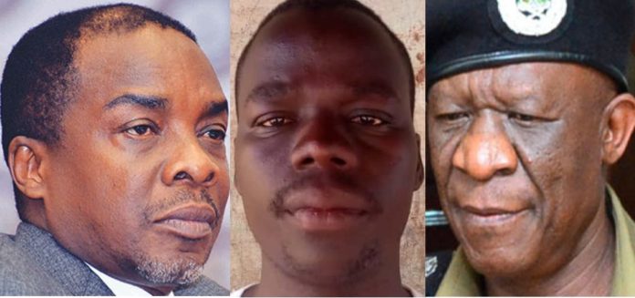 Attorney General William Byaruhanga, LC3 Councillor Jimmy Omeny Odak and police chief IGP Martins Okoth Ochola. Abim gold dealer threatens to sue IGP, Attorney General over illegal detention, police bond conditions & threats