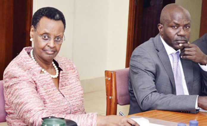 Education minister Janet Museveni and permanent secretary Alex Kakooza