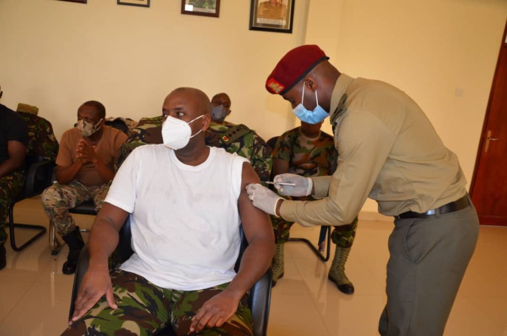 First son Lt Gen Muhoozi Kainerugaba becomes first member of Museveni family to be vaccinated against Covid19. 