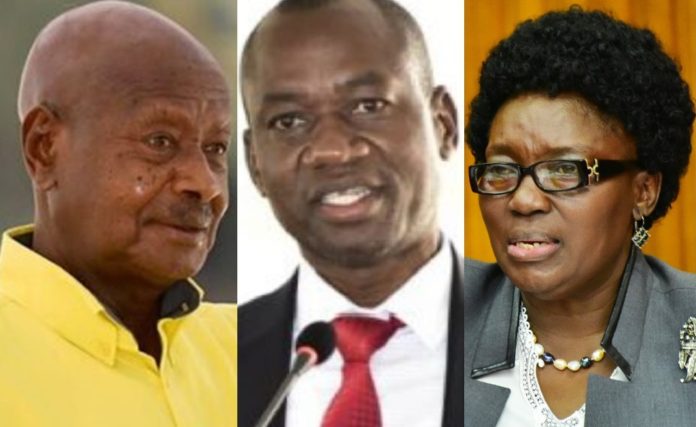 Museveni, Henry Maurice Kibalya and Kadaga. Pro-Kadaga MPs vow to defy NRM CEC if it chooses Oulanyah, insist Museveni must reward Kadaga for removing age limit
