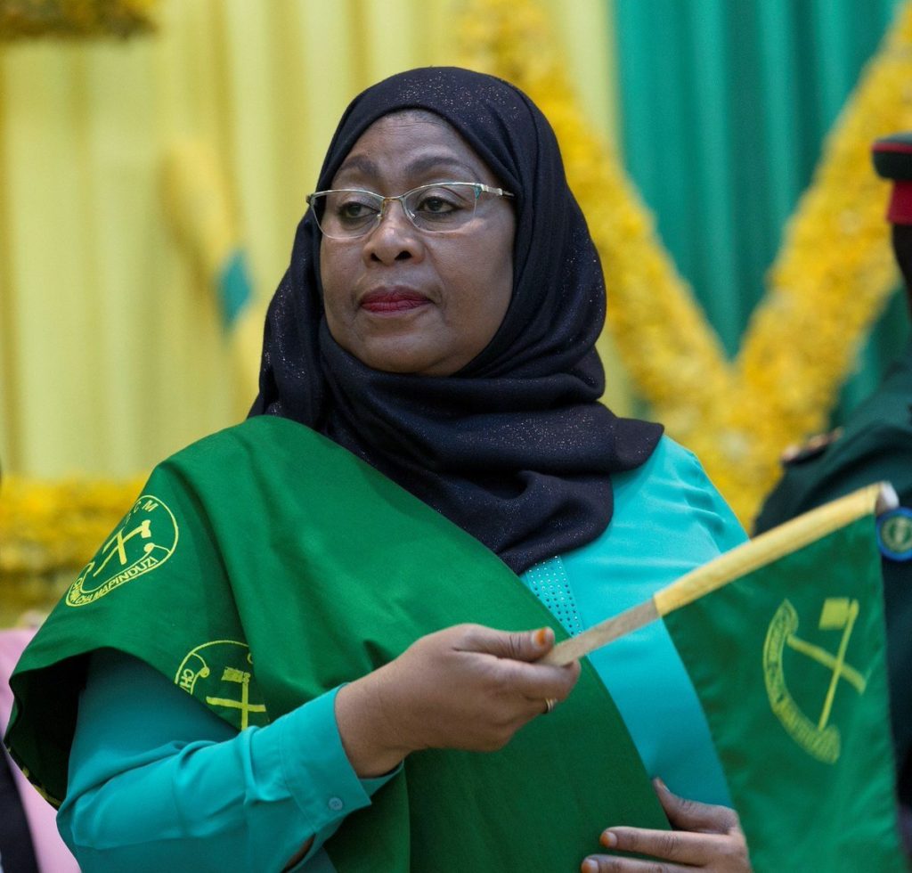 Samia Suluhu Hassan, Tanzania's first female president after Magufuli died March 17. 