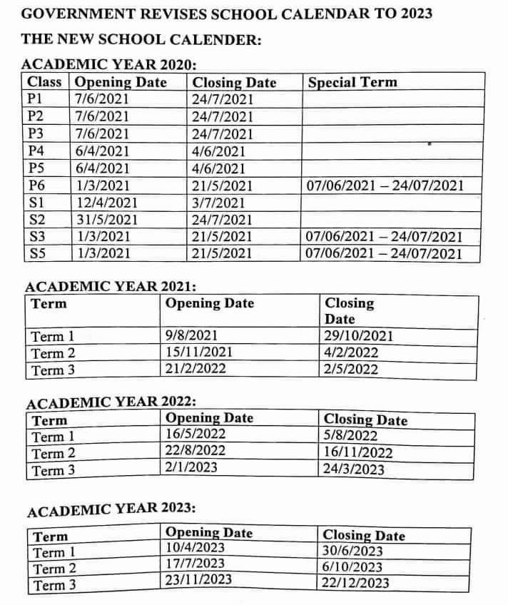 Du Academic Calendar 2022 2023 Full Calendar: Here Are Revised Key School Dates For Terms Running Until  2023 - The Pearl Times
