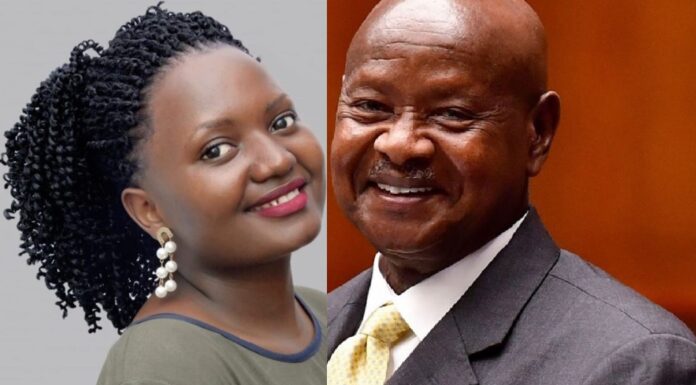 Annah Ashaba of the I want to be Museveni's side chic poem, and the president of Uganda
