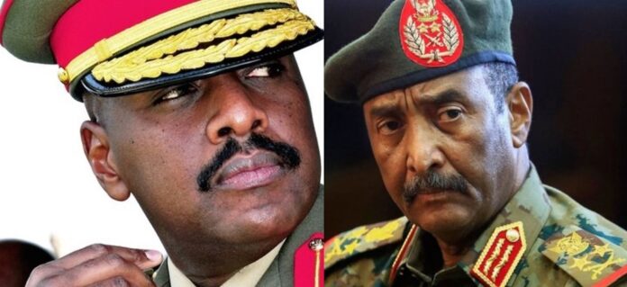 CLF First Son Muhoozi Kainerugaba Salutes Sudan’s Military Leader Burhan; Rallies Support for Him