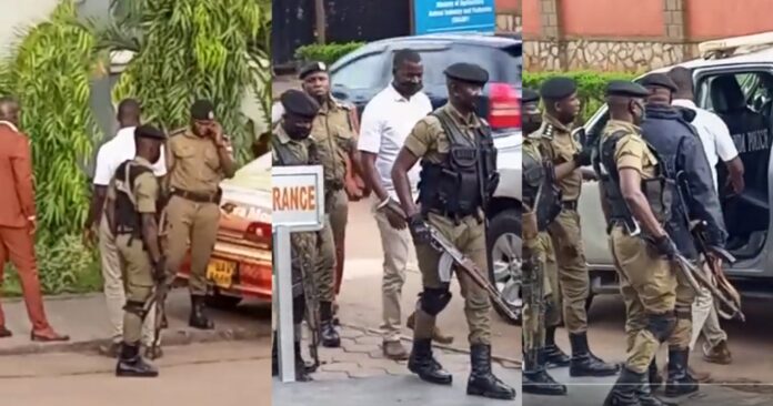 VIDEOS: Watch the Moment Bobi Wine's NUP Mobilizer Moses Bigirwa was Arrested Outside Deputy Speaker Anita Among's Nakasero Home