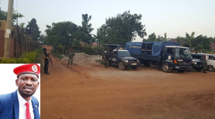 PHOTOS: Bobi Wine's Home Surrounded by Military, Police Ahead of Kayunga Campaign