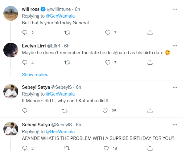 DON'T BE A COWARD, WE'LL CELEBRATE YOUR BIRTHDAY BY FORCE: Ugandans Tell Gen Katumba Wamala after He Dismissed Plans for Muhoozi-Like Birthday Party, 2026 Presidential Ambitions