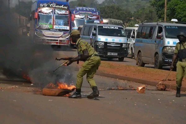 KUNGA PROTESTS: Security Detains Over 40 Youths for Burning Tyres, Blocking Roads & Plotting to Remove Government