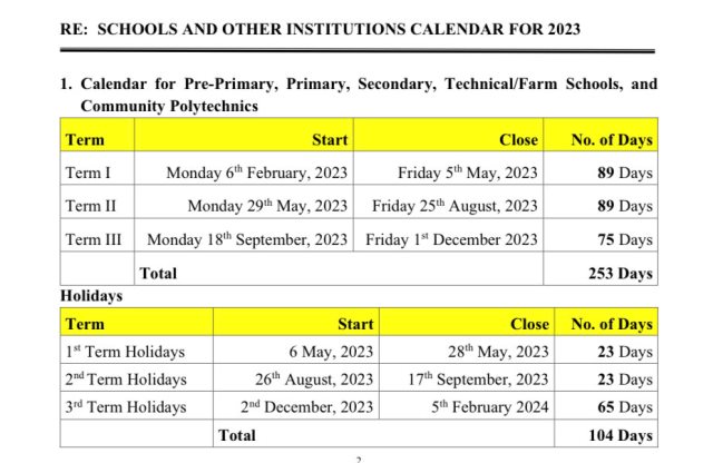 NEW 2023 SCHOOL CALENDAR RELEASED: See Reporting Dates after Early School Closure, Term Holidays & Education Ministry Directives (Primary, Secondary, Technical & Polytechnics)